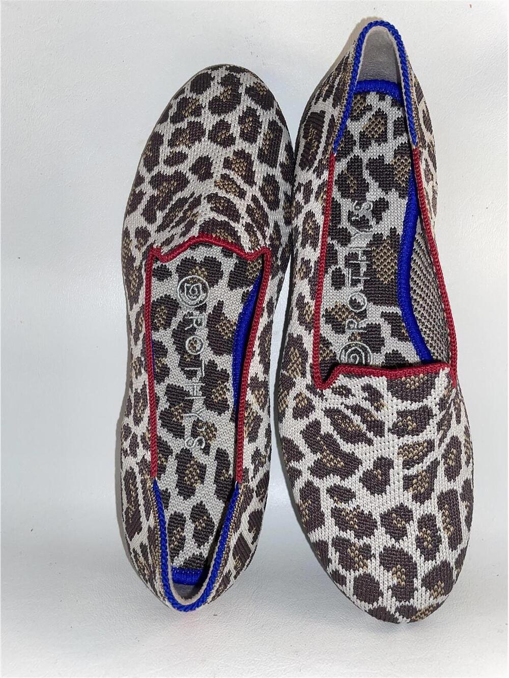 Rothy's Loafer Beige Brown Spots Animal Shoes Flats Sz 5 New